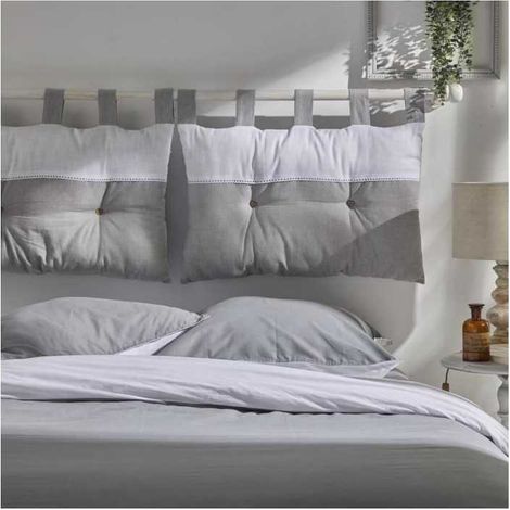 Tete de lit - TODAY - CHARME - Chambray x Slub Capucine - 45 x 70 cm
