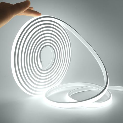 Ruban LED Néon, COB LED Bande Lumineuse, 220 V Flexible Néon LED Bande, Flexible 288 LED/M IP65 Néons Bande pour Intérieur Extérieur Décoration DIY Blanc 2 M (1/5)