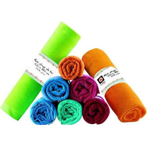 Serviette drap de plage 100 x 180 cm bouclette uni anis (1/4)
