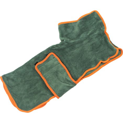 Peignoir séchant pour chien, séchage rapide, absorption de l'eau, garde au chaud, pour chiots et grands chiens, vert, taille S (1/5)