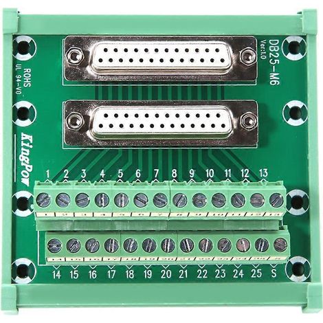 DB25-M6 Doppel-Buchsenkopf-DIN-Schienenmontage-Schnittstellenmodul-Klemmenblock-Platinenstecker (1/4)