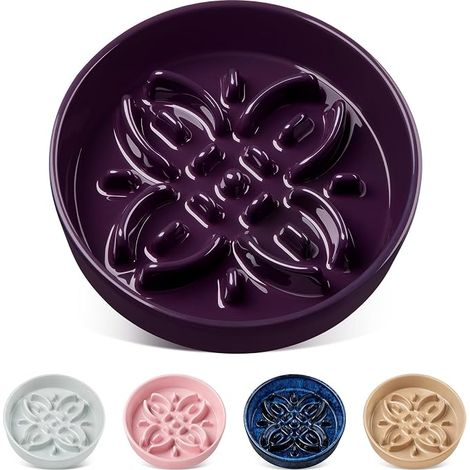 Slow Feeding Bowl with Petal-Shaped Design, Suitable for Small, Medium and Large Dogs, Purple (1/5)