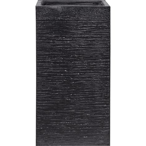 Vaso da Fiori Quadrato Nero per Esterno o Interno 40 x 40 x 77 cm Dion