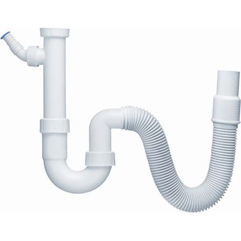 Siphon 1 1/2 Zoll mit flexiblem Schlauch und Geräteanschluss (1/4)