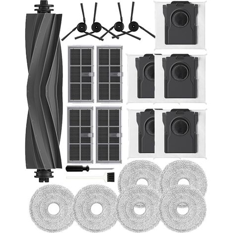 Lot de 22 accessoires pour robot aspirateur Dreame X40 Ultra/L40 Ultra/X40 Master/Mova P50 Pro Ultra/P10 Pro Ultra, 1 brosse à rouleau, 4 brosses latérales, 5 sacs à charbon actif (1/5)