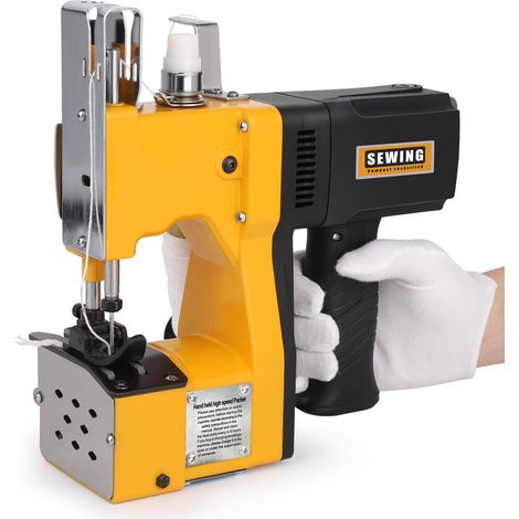 Elektrische Nähmaschine Tragbare Industrienähmaschine Elektro Sacknähmaschine Handnähmaschine für Gewebesack Papiersack Sandsack Jutesack Getreidesack Leder 220V 210W