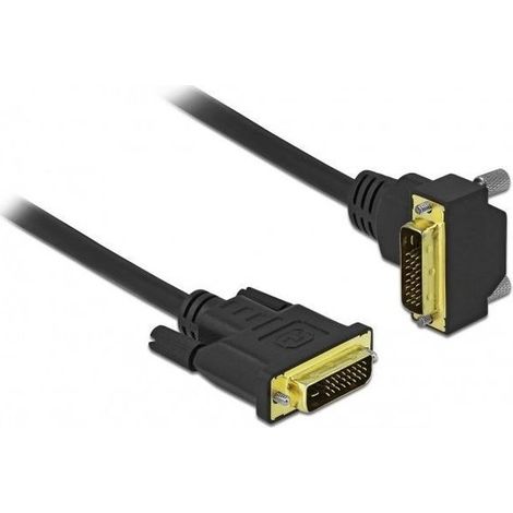 Câble moniteur DVI-D Dual Link - 1x coudé - plaqué or / noir - 2 mètres (1/5)
