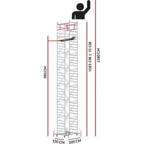 Echafaudage M5 SUPERLUX (Hauteur de travail 11,80 m)