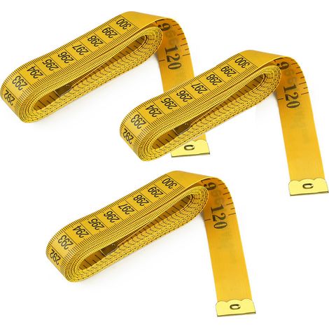 Mètre ruban souple de 300 cm (120 pouces), ruban de poche pour la couture et la prise de mesures corporelles, lot de 3 (1/5)