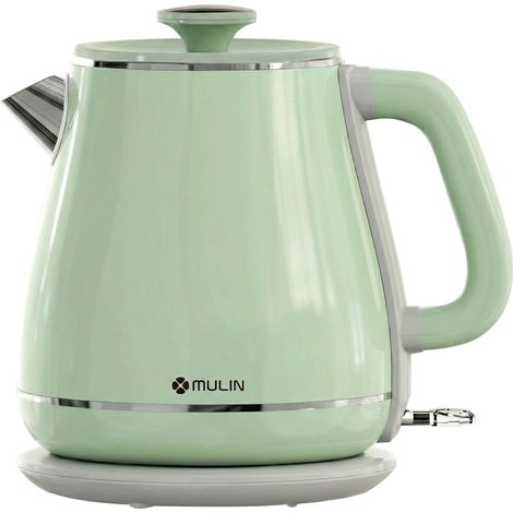 MULIN bouilloire vintage, Ébullition rapide, Bouilloire électrique 1,8l, 2200w,arrêt automatique, Base à 365° (1/5)