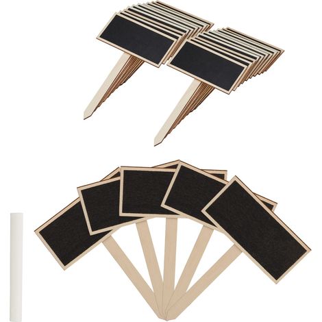 Lote de 24 paneles decorativos para plantas reutilizables jardín balcón 14 x 9 x 0,5 cm de madera natural 130008067 (1/4)