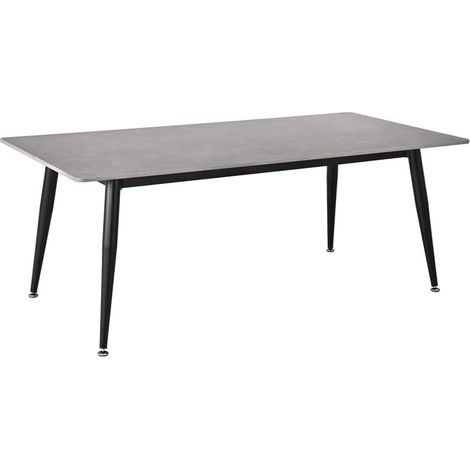 Table basse 120 cm céramique gris béton pieds métal noir - RYDER 2 (1/5)