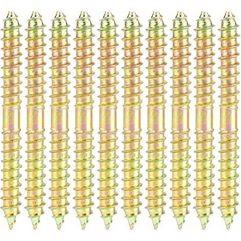 10 Stück 6  60 mm Doppelkopfschrauben, Fertigschrauben mit selbstschneidendem Gewinde zur Möbelbefestigung.
