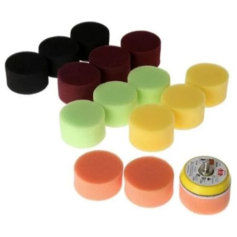 Tampon de polissage de voiture, 2 ", 50mm, 16 pièces, outil manuel pour polisseuse de voiture, pour enlever les rayures (1/4)