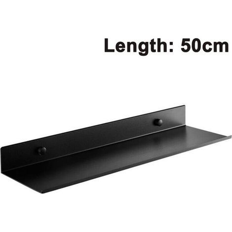 50 cm Aluminium-Wandregal – Rostbeständig – Für Bad und Küche – Dekoratives, schwebendes schwarzes Wandregal (1/5)
