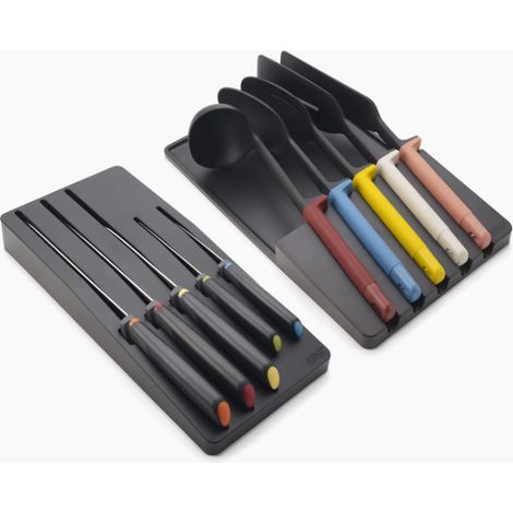 Set de couteaux et ustensiles dede tiroir Joseph Joseph, modèle Elevate, 10 pièces multicolores, design fonctionnel et élégant pour une cuisine organisée et facilement accessible. (1/5)