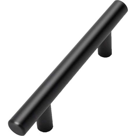Lot de 2 Poignée Noir de Meuble Cuisine en Acier Inoxydable, Trous de 96 mm Entraxe Poignées de Meubles en Acier Inoxydable (1/5)