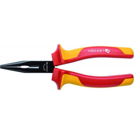 Pince à becs droits isolée Hogert 160 mm, 1 000 V, VDE (HT1P913)