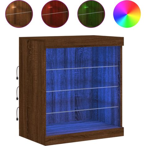 Maison Exclusive - Aparador con luces LED roble marrón 60,5x37x67 (1/5)