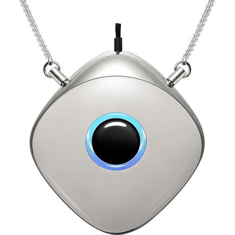 Purificateur d'air à chaîne noire avec 502 millions d'ions négatifs/cm³, autonomie de 18 heures, sans filtre, sans entretien, contre la poussière, le pollen et la fumée (noir) (1/5)