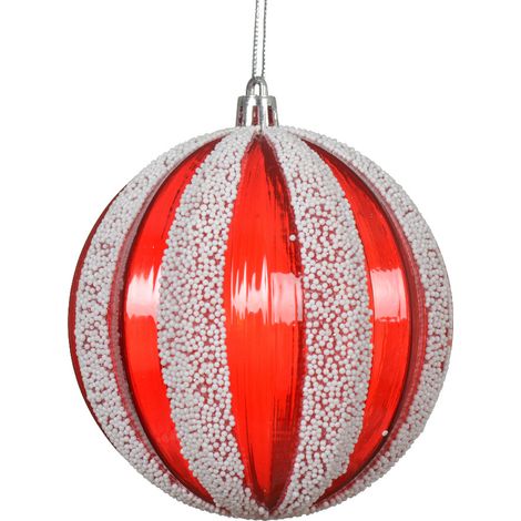 SFERA NATALIZIA 8CM ROSSA/BIANCA TRASPARENTE.. (1/2)