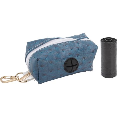 Porte-sac à excréments à fermeture éclair, distributeur de déchets pour chiens pratique et pratique pour animaux de compagnie en plein air, bleu mystique