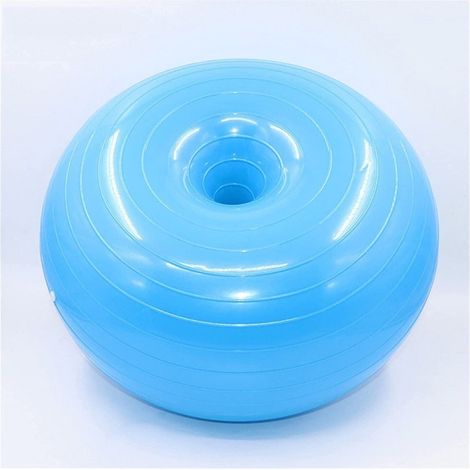 Ballon D'exercice Gonflable Donut Pilates Yoga Avec Gonfleur Bleu (1/3)