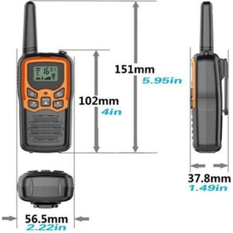 Talkies Walkies - Portée 1 KM Lampe torche LED - Camping et chasse - Lot de 2 (1/4)