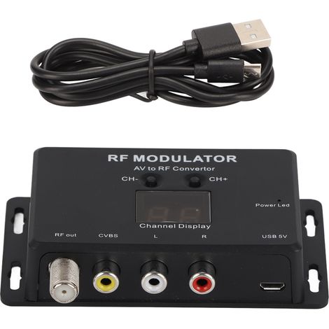 Modulateur RF Professionnel PAL NTSC 21 Canaux Convertisseur AV vers RF pour Boîtier Décodeur DVR DVD (1/5)