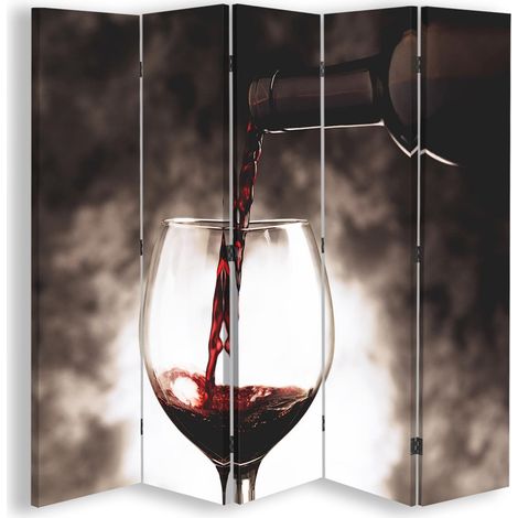 Paravento bilaterale, àˆ il momento di bere un bicchiere di vino - 180x170 (1/5)