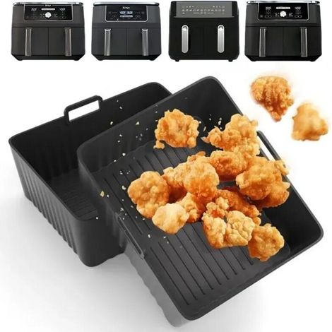 Accessoire Air Fryer en silicone -  Lot de 2 - Compatibles avec  Ninja AF300 et AF400, antiadhésives - Pour friteuse à air 8 QT (1/4)