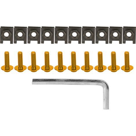 Kit de boulons de pare-brise moto M6 en aluminium anodisé or, remplacement pour Kawasaki (1/5)