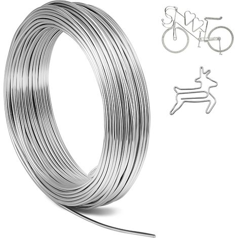 Fil Aluminium 2mm, 30m, DIY, Artisanat, Robuste, Bricolage, Flexible, Sculpture, Creation, Metal (1/5)