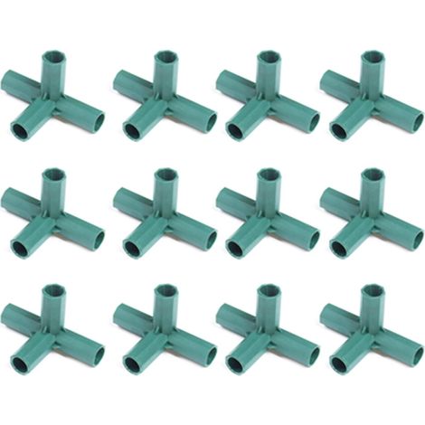 4-Way 11mm Garden Connectors for Greenhouses, Canopies and Tubular Structures – Robust Plastic Fittings (1/4)