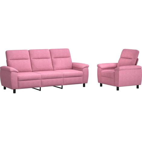 Sofa-Set 2 pcs Rosa Stoff vidaXL