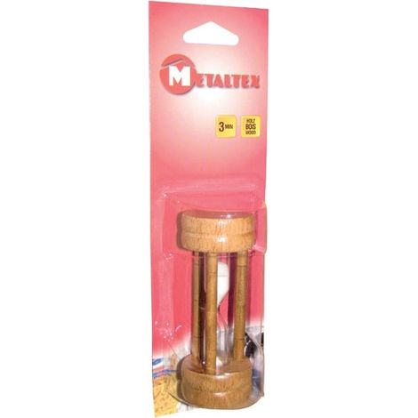 Metaltex Reloj de arena de madera marrón 3 minutos 10 cm