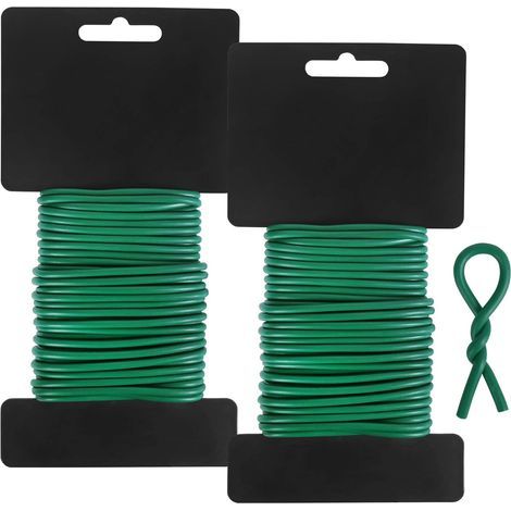 3,5 mm Gartenbindedraht, 16 m gedrehter Draht zum Anbinden von Tomaten, Kletterpflanzen, Ranken, Sträuchern und Blumen (Grün) (1/5)