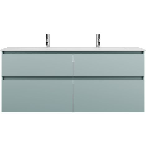 burgbad Lin20 Lavabo bajo para lavabos blanco brillante con 2