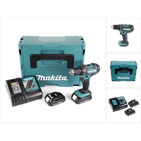 Makita DDF 482 RAJ trapano a batteria 18 V 62 Nm + 2x batteria ricaricabile 2,0 Ah + caricabatterie + Makpac
