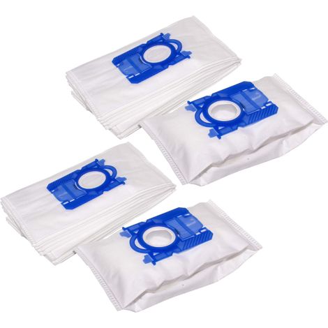 vhbw 20x Vacuum Cleaner Bag compatible with Miostar HN 6500, HN 6900, HN 7500, VAC 3000 ECO Vacuum Cleaner - Microfleece, 28 cm x 17.5 cm, Blue, White