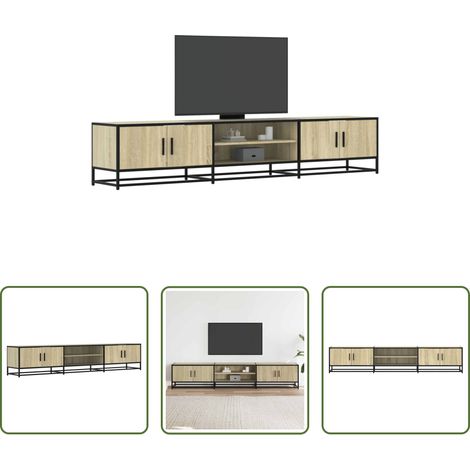 vidaXL Meuble TV chêne sonoma 210x35x41 cm bois d'ingénierie (1/5)