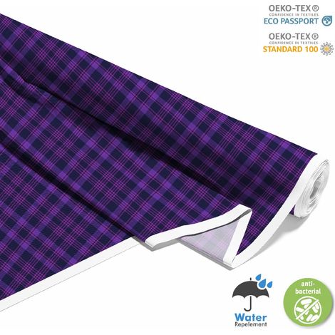 OUTDOOR DEKOSTOFFE OXFORD - Motiv lila kariert I DX322