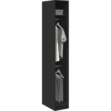 Kleiderschrank Schwarz 30x50x200 cm Holzwerkstoff