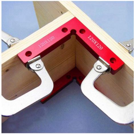 90°-Klemmhalterung 12 cm, Set aus 3 Aluminium-Winkelklemmen für die Holzbearbeitung, rechtwinklige Positionierungsvorrichtung, Befestigung an Schränken und Werkbänken. (1/5)