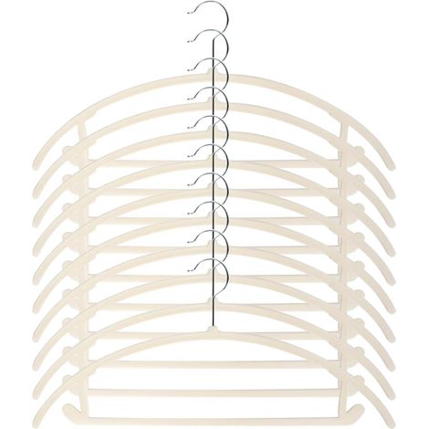 Lot de 10 cintres en velours antidérapants - Rotation à 360 ° - Crochet de (1/5)