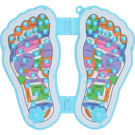Plaque de massage des points d'acupression pour les pieds, forme de pied, stimule la circulation sanguine, tapis de réflexologie plantaire (1/5)