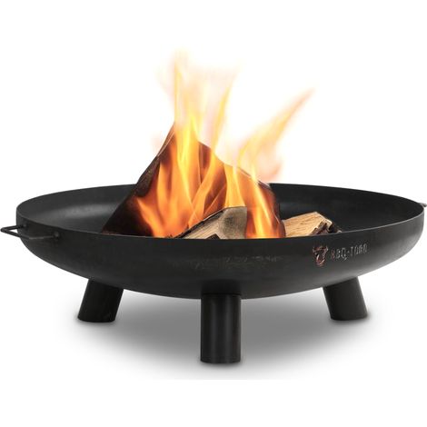 BBQ-Toro Feuerschale Ø 80 cm, Schwarz, Outdoor Dreibein Feuerstelle für Garten und Terrasse