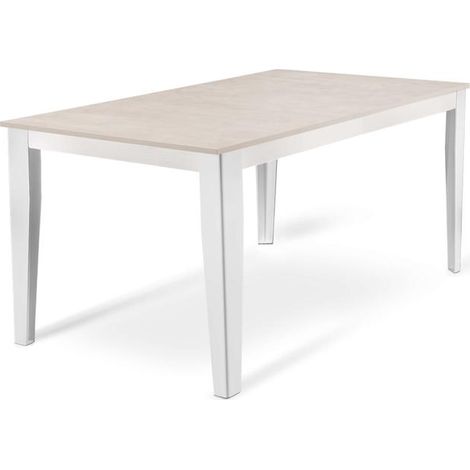 Tavolo allungabile cemento bianco 80 cm x 130-290 cm H. 76 cm (1/5)