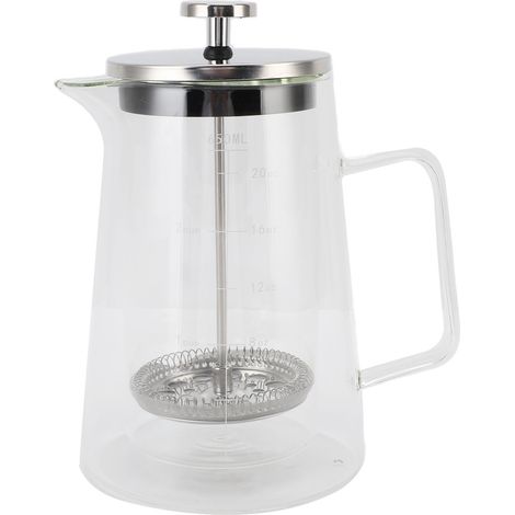 GARRYFIZH Cafetière à piston French Press 650 ml, en verre borosilicate à double paroi, idéale pour l'infusion. (1/5)