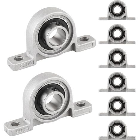 8 Pcs Palier Roulement 20mm en Alliage de Aluminium, Roulement de Bloc d'Oreiller, Paliers à Semelle, KP004 Palier de Roulement pour Imprimante 3d, Roue de Brouette, Machine à Rouler (1/5)